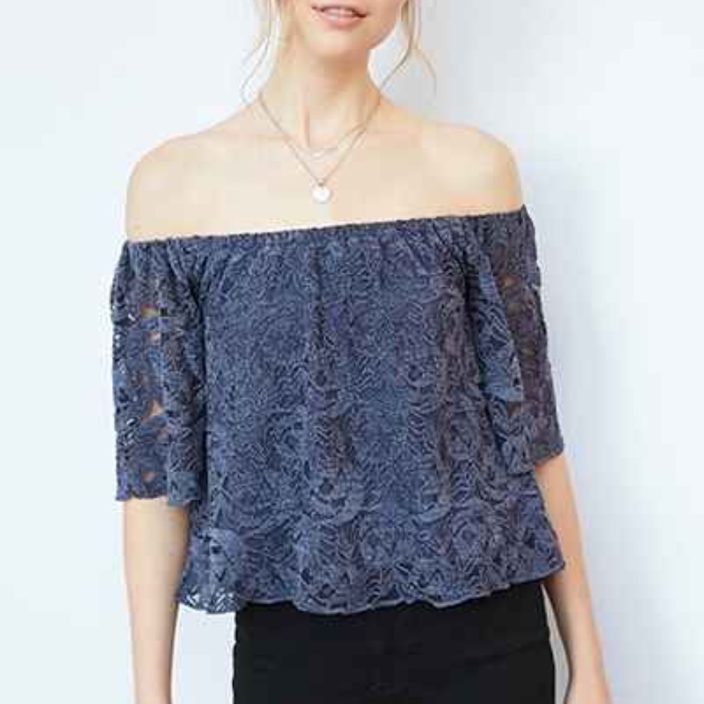Cropped TOP - Off the Shoulder Lace Top - Gorgeous!